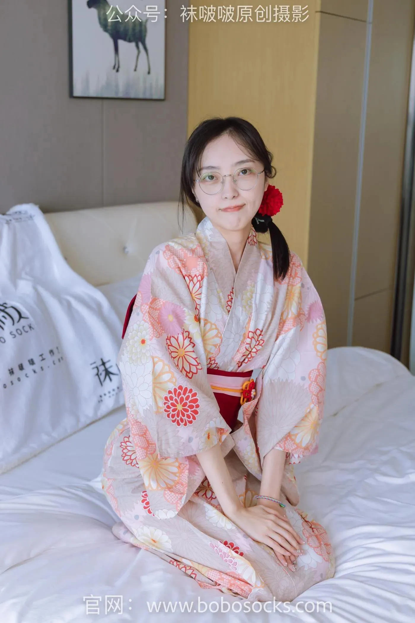 [BoBoSocks袜啵啵]NO.137 稚予-木屐、分指白棉袜、裸足、和风浴衣 [170P]插图1